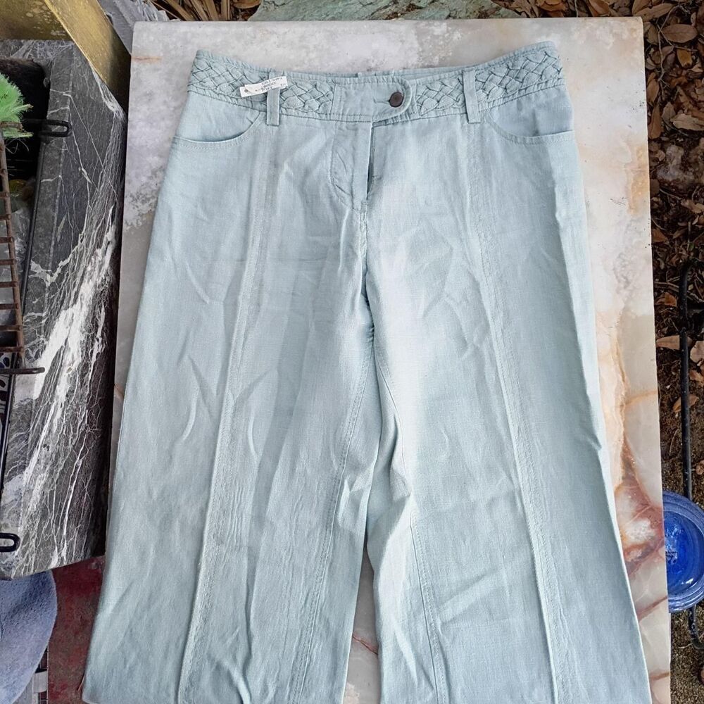 Linen Ladies Wide Leg Slacks